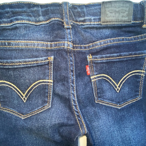 Levis 710 Jeans Size 8 Reg Girls Super Skinny Stretch Blue Denim Dark Wash - Picture 3 of 16
